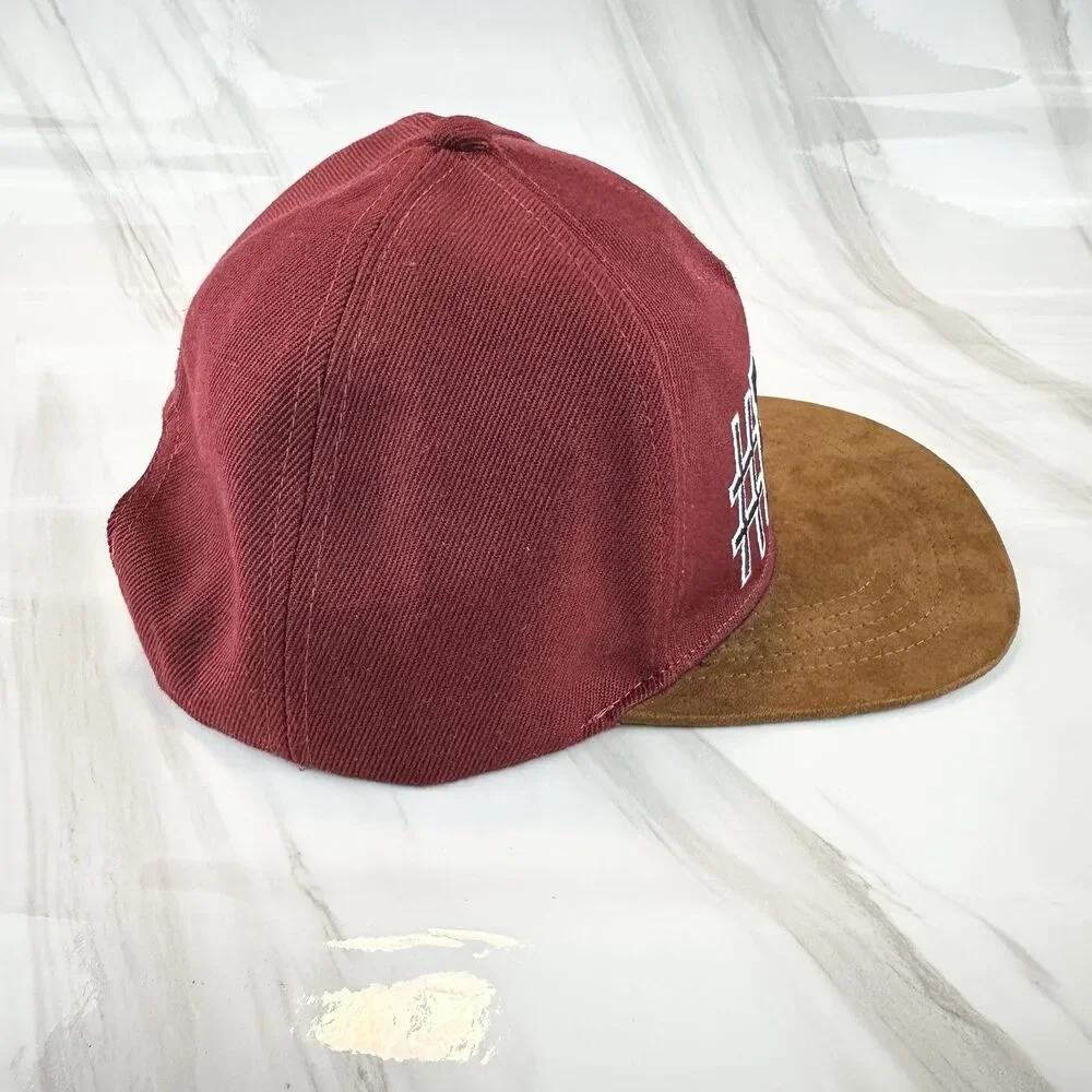 The Children's Place #Epic Snapback Ball Cap Burgundy Brown Suede Bill L/XL 8+